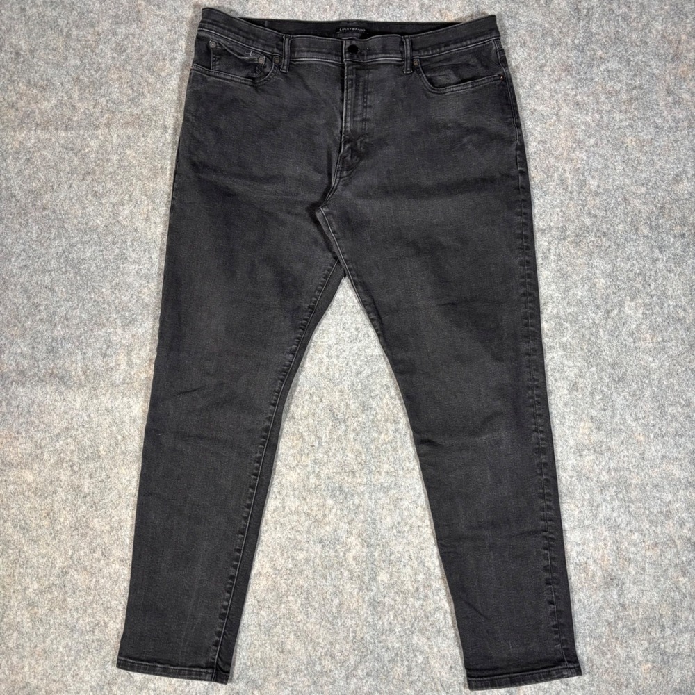 Lucky Brand 105 Slim Taper Jeans Mens 40x34 (39x33) Black Advanced Stretch